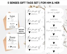 5 valentine's day gift tags for him and her