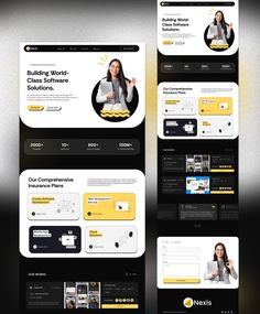 an image of a website design with yellow accents