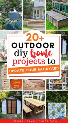 an outdoor diy home project with the title overlaying it's image