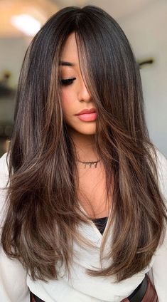 Long Hair Color, Haircuts For Long Hair, Hair Inspiration Color, Hair Color Dark, Dark Brown Hair, Cool Hair Color