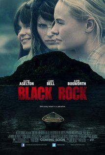 the movie poster for black rock with two women looking at each other in front of a mountain