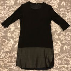 The Kooples Crepe And Leather Dress In Black - With Pockets! Size Small. Minimal Wear -Repurchased From Another Seller (Like New) And I Only Wore Once. Originally $425. As Seen On Eleanor Calder. Black Mini Dress For Layering, Knee-length Black Dress For Layering, Black Mini Dress For Spring Layering, Black Fitted Dress For Layering, Fitted Black Dress For Layering, Eleanor Calder, The Kooples, Leather Dress, Colorful Dresses