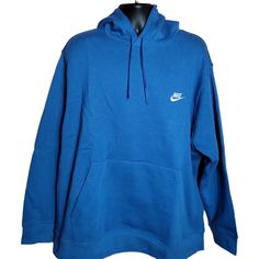 Nike Fleece Hoodie, Nike Hoodie Men, Nike Crewneck Sweatshirt, Nike Pullover Hoodie, Shirts Nike, Baggy Hoodie, Nike Fleece, Marina Blue, Nike Pullover