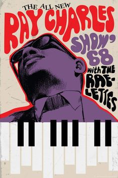 the all new ray charles show poster with an image of a man's face