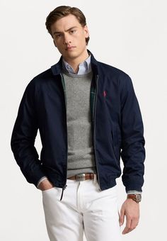 The details of this jacket are handled very well and the zipper is very delicate which surprised me a lot. In addition its insulation performance is also very good making it very comfortable to wear. Cotton Twill Jacket, Preppy Mens Fashion, Ralph Lauren Jacket, Classy Outfits Men, Office Clothes, Harrington Jacket, Twill Jacket, Polo Style, Mens Chinos