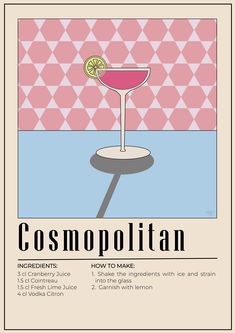 a poster with the words cosmopolian on it