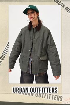 Staple BDG jacket in an oversized, chore style. Designed in a waxed canvas & lined in flannel featuring a contrast corduroy collar, long sleeves and front patch pockets. Topped with snap & zip closures for a functional and stylish finish. Find it only at Urban Outfitters. Features BDG George waxed barn jacket Canvas chore jacket Waxed canvas outer Contrast corduroy shirt collar with long sleeves Front patch pockets with snap placket Oversized, relaxed fit Tunic length Flannel lining Snap and zip closures UO exclusive Content + Care 69% Cotton, 31% nylon; lining 78% polyester, 15% cotton, 3% acrylic, 1% nylon, 1% lyocell Machine wash Imported Size + Fit Model in Dark Green is 5’10" and wearing size Small Measurements taken from size Small Chest: 44" Length: 28" | BDG George Waxed Barn Jacke Canvas Jacket Outfit Women, Everyday Cotton Outerwear With Fleece Lining, Everyday Winter Utility Jacket, Casual Utility Jacket With Corduroy Collar For Outdoor, Fall Outerwear With Corduroy Collar For Streetwear, Winter Outerwear With Corduroy Collar For Outdoor, Casual Waxed Finish Utility Jacket For Fall, Fall Utility Outerwear With Corduroy Collar, Winter Khaki Outerwear With Corduroy Collar