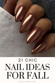 Fall Nail Color And Designs, Nails For Any Outfit, Metallic Copper Nails, Gel Nails Fall 2024, Nails Dip Fall, Fall And Winter Nail Ideas, Fun Fall Nail Colors, Nail Color Inspo 2024, Dip Fall Nail Ideas