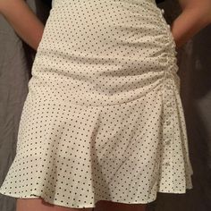 New With Tags Cotton Mini Skirt With Floral Print, Spring Polka Dot Mini Skirt, Vintage White Floral Print Skirt, Polka Dot Mini Skirt With Lining, Vintage Floral Print Mini Skirt, White Skirt, White Skirts, Floral Skirt, On Earth