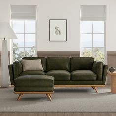 a living room scene with focus on the couch