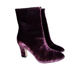 Womens Lauren Ralph Lauren Bridgett Velvet Ankle Boots Sz: 5 Color: Box Says Red Velvet (Honestly, Its Plum/Purple) Material: Velvet Used Once Lush Velvet And A Sleek Silhouette Merge In These Chic Bridget Booties By Lauren Ralph Lauren For A Look That Dresses Up Or Down With Fashion-Forward Savvy. Details: Almond-Toe Dress Booties Zipper Closure At Inner Ankle; Lrl Debossed Metal Plaque Detail 3" Sculpted Heel Velvet Fabric Upper; Leather Sole Velvet Ankle Boots, Dress Booties, Ralph Lauren Shoes, Metal Plaque, Plum Purple, Color Box, Velvet Fabric, Lauren Ralph Lauren, Red Velvet