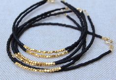 Gold Bead Bracelet. Gold Fill Bracelet. 14kt by lizaslittlethings Black Bracelets With Tiny Beads For Party, Minimalist Round Bead Bracelets For Party, Gold Bracelet Wedding, Gold Bead Bracelet, Diy Santa, Fall Colours, Gold Bead Bracelets, Bracelet Design, Bracelet Blue