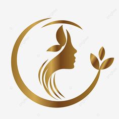 a woman's face with leaves in the shape of a circle on a white background