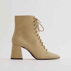 Classic Yet With Modern Vibes... Laced Ankle Boots Always On Trend ... Love Neutral Camel Color, Easily Match Most Outfits.. Heel Height 2.8 Inches.. Euro Size 37(6.5), 38(7.5), 39(8), 40(9), 41(10) Chic Leather Lace-up Boots, Chic Brown Lace-up Boots With Pointed Toe, Chic Medium Width Lace-up Boots For Work, Chic Lace-up Heeled Boots For Work, Beige High Heel Lace-up Boots, Chic Beige Lace-up Boots, Beige High Heeled Boots With Padded Heel, Beige High Heel Lace-up Boots For Fall, Beige High Heel Lace-up Boots For Spring