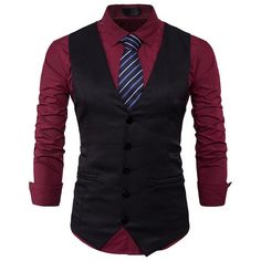 Men's Autumn/Spring Slim Fit Vest | ZORKET | #vest Business Suit Vest, Men Waistcoat, Mens Vest Fashion, Mens Waistcoat, Waistcoat Men, Mens Suit Vest, Waistcoat Dress, Sharp Dressed Man, Cool Outfits For Men