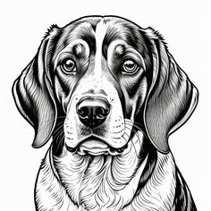 a black and white drawing of a dog