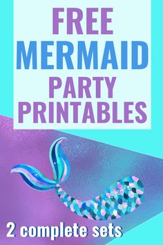 Free Mermaid Decorations Mermaid Loot Bag Printable, Free Mermaid Food Label Printables, Mermaid Party Printables Free Favor Tags, Mermaid Happy Birthday Banner Printable, Mermaid Birthday Banner Diy, Mermaid Tags Free Printable, Mermaid Birthday Free Printables, Printable Mermaid Party Decorations, Mermaid Birthday Party Printables Free