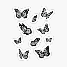 black and white butterflies sticker