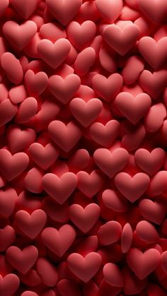 many red hearts are arranged in the shape of heart shapes