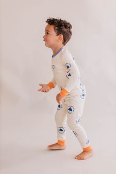 Le Breakfast Club presents Monsieur Tartine! Monsieur Tartine is a croissant 🥐 and he is very pleased to meet you. Topped with contrasting tangerine orange cuffs and Mediterranean blue trims. This perfect 2-piece gender neutral boy and girl, baby and toddler, long sleeves kids pajamas set is designed for optimal comfort and grows with your child. Features: Buttery soft & breathable Eczema friendly - cool, hypoallergenic, & moisture-wicking with antibacterial properties. Higher quality - pre-shr Mediterranean Blue, Long Sleeve Kids, Tangerine Orange, The Breakfast Club, Baby And Toddler, Boy And Girl, Pajamas Set, Kids Pajamas, Girl Baby