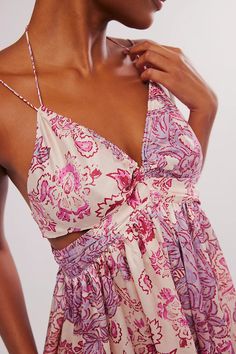 Oasis Mini Slip | Free People Free People Matching Sets, Silk Mini Dress For Summer Vacation, Silk Mini Dress With Floral Print For Beach, Bohemian Silk Mini Dress For Summer, Free People Models, Beachy Clothes, Boho Whimsical, Rush Outfits, Spring Formal