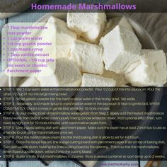 the ingredients for homemade marshmallows in a bowl