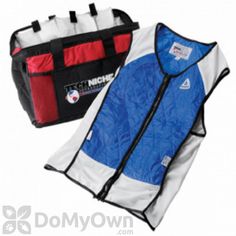 two different colored vests sitting next to each other