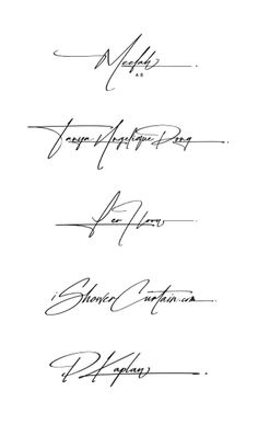 three different handwritings with the names of two people