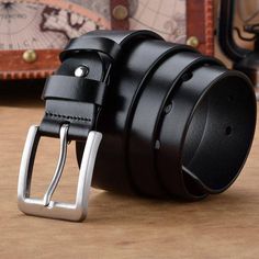 Wear style to perfection with our Elegant Men's Belt. Made from high-quality genuine leather, it features two loops to adjust your outfit perfectly. The Orenzio belt signs your look with elegance! Width 3.8 cm Classic Black Belt Buckle, Adjustable Black Belt Buckles For Business, Classic Adjustable Black Belt Buckle, Black Adjustable Belts For Business, Classic Black Belt With Buckle, Black Leather Strap Belts For Formal Occasions, Business Leather Strap Black Belt Buckles, Classic Black Belt With Leather Strap, Elegant Black Belt Buckle With Leather Strap