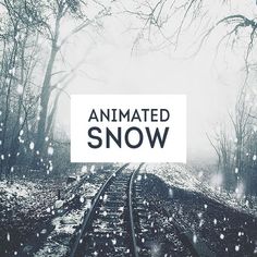 the words animated snow are displayed over a train track