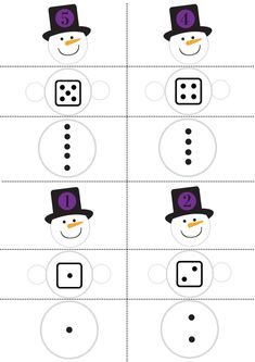 the snowman has four different numbers to make it look like he is wearing a top hat