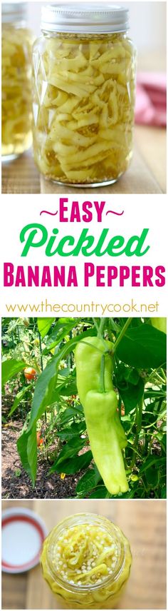 an easy pickled banana pepper recipe in a jar