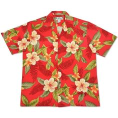 makaha red hawaiian rayon shirt | hawaiian men shirt