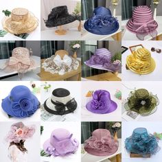 Womens Organza Derby Hat Bride Fascinator for Tea Party Bridal Wedding Dress Hat | eBay Derby Hats Women, Wedding Dress Hat, Church Hats For Women, Bride Fascinator, Tea Party Activities, Wedding Bucket, Tea Party Bridal, Bridal Tea Party, Derby Fascinator