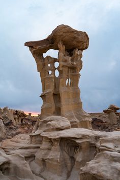 the rock formations are made to look like they have been carved out of sand and rocks