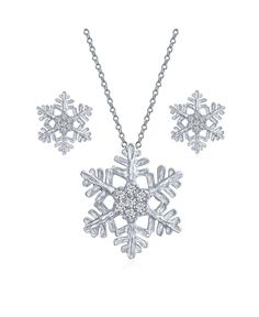 in stock Christmas Party Jewelry With Cubic Zirconia, Sparkling Silver Christmas Jewelry, White Winter Party Jewelry, Elegant Festive Jewelry For Winter, Elegant Winter Holiday Jewelry, Silver Jewelry For Winter Parties, Crystal Jewelry For Christmas Party, Sparkling Christmas Wedding Jewelry, Snowflake-shaped Jewelry For Wedding And Christmas