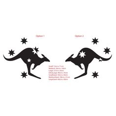 two kangaroos are facing each other with stars on them