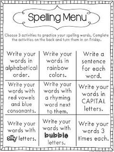 a printable spelling game for students to practice spelling