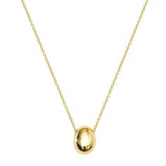 Precious Life-Large Egg pendant Necklace | Hortense Jewelry: Paris Savoir-Faire x LA Glamour Classic Oval Drop Necklace Gift, Classic Oval Drop Necklace For Gift, Yellow Gold Drop Necklace With Oval Pendant For Gift, Yellow Gold Drop Necklace With Oval Pendant, Oval Drop Necklace For Anniversary, Gold Oval Drop Necklace For Formal Occasions, Formal Gold Oval Drop Necklace, Gold Egg, Egg Necklace