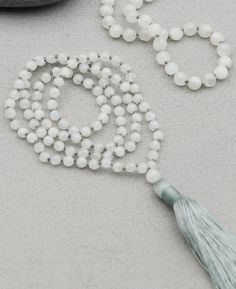 Calming Moonstone Mala With 108 Beads - Prayer Beads 6mm Mala Beads Diy, Diamond Necklace Gift, Meditation Beads Mala, Buddha Groove, Floating Diamond Necklace, Mala Jewelry, Delicate Gold Necklace, Emotional Stability, Yoga Space