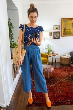 Would Anyone Care, Chambray Pants, High Waist Wide Leg Jeans, Gamine Style, Look Formal, Heart To Heart, Maternity Jeans, April 19