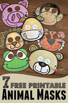 an animal mask with the text, free printable animal masks for kids to make