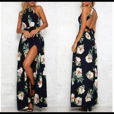 Alueeu Summer Navy Dress Women Flower Tie Vest Style Holiday Style Bohemian Style Long Skirt Dress New With Tags, Never Worn Off Shoulder Lace Dress, White Maxi Dress Boho, Cherry Print Dress, Long Sleeve Navy Dress, Short Beach Dresses, Lace Dress Casual, Short Dress White, Boho Dresses Long, Womens Long Dresses