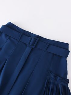 This Pintuck Pocket Skirt-Navy is a versatile piece that adds style and functionality to your wardrobe. The elegant pintuck design and convenient pockets make it a must-have! Workwear Pleated Skirt With Elastic Waistband, Workwear Skirt With Side Pockets, Chic Solid Skirt With Pockets, Navy Pleated Skirt Bottoms For Spring, Navy Work Skirt With Pockets, Navy Pleated Skirt For Spring, Blue Pleated Waist Skirt For Work, Navy Knee-length Bottoms With Pockets, Navy Workwear Skirt With Pockets