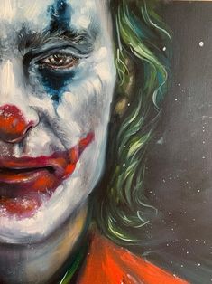 a painting of the joker with green hair