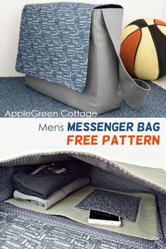 the messenger bag is free pattern and it's designed to look like a basketball ball