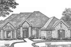 this is an artist's rendering of the front elevation of these european home plans