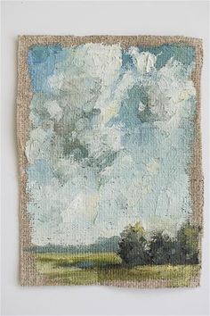 an image of a painting with clouds in the sky