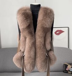 Women Real Fox Fur Vests Luxury Fluffy Gilet Leather Belt Waistcoat Winter | eBay Fur Vests, Fox Fur Vest, Crystal Belt, Fur Vest, Hook Eye, Fall 2024, Fox Fur, Brands Outlet, Mid Calf