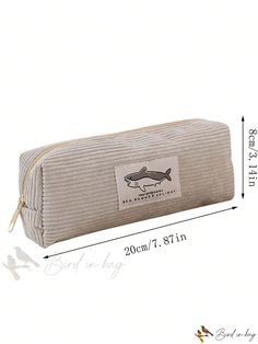 Bird in Bag - Korean-Style Velvet Pencil Case with Cute Shark Shape, Durable and Stain Resistant, Unique Stationery Rectangular Cosmetic Bag As Back To School Gift, Rectangular Cosmetic Bag For Back To School Gift, Rectangular Cosmetic Bag Gift For Back To School, Portable Beige Cosmetic Bag For School, Beige Portable Cosmetic Bag For School, Portable Beige Pencil Case For School, Beige Pencil-shaped Pencil Case For School, Rectangular Pouch For Back To School Gift, Beige Pencil Case With Pen Slots